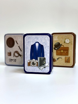 Подарочный набор носков Жестяная коробка Фотоаппарат CH6708